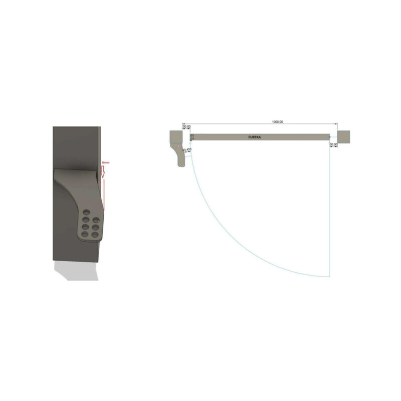 Uchwyty MOD.80/12/16 na słupek do napędów z otworami 12mm: CAME, FAAC, Genius, Proxima itd.