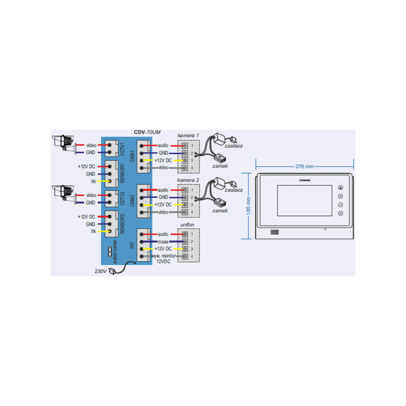 MONITOR WIDEODOMOFONU COMMAX CDV-70UM WHITE