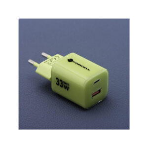 6f2009f178ee0c663d582bb638093143_original ŁADOWARKA SIECIOWA Forcell F-Energy GaN III VT-41 33 W 1x USB-C 1x USB-A PD 3.0 QC 4.0 ZIELONA