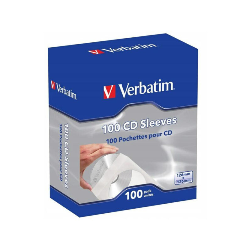 Koperty na CD/DVD Verbatim biały, z okienkiem, (100szt)