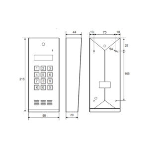 Laskomex CD-2600R audio z czytnikiem kluczy RFID ze stali nierdzewniej, w obudownie natynkowej.