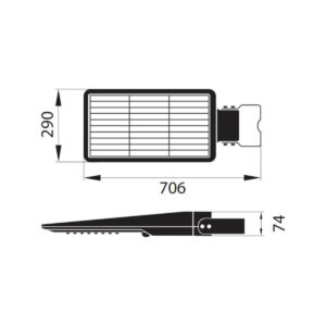 SOLARNA OPRAWA ULICZNA LED SOLGER 40W 6000LM 3000/4000/6000K IP65 CZARNA CZ. PIR
