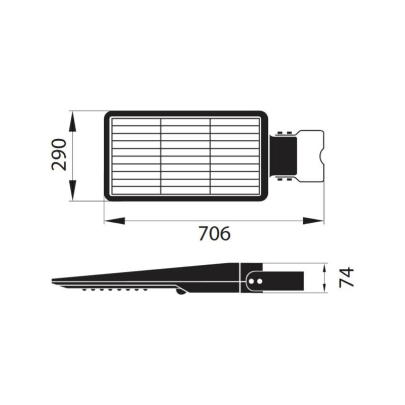 SOLARNA OPRAWA ULICZNA LED SOLGER 40W 6000LM 3000/4000/6000K IP65 CZARNA CZ. PIR