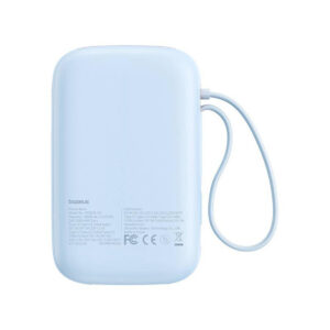 Powerbank Baseus QPow 2 10000mAh 30W z 2 wbudowanymi kablami USB-C - niebieski