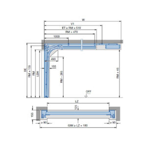 Brama garażowa segmentowa Renomatic/Hormann z napędem Supramatic E i szyną FS10-K - przetłoczenia L Planar. Wymiar 5000x2125mm.