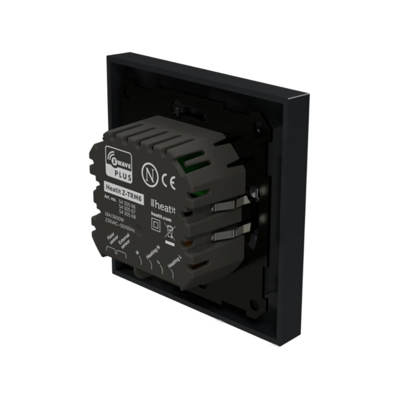Termostat Heatit Z-TRM6 Black Matt Z-Wave Thermostat 3600W 16A 868,4 Mhz