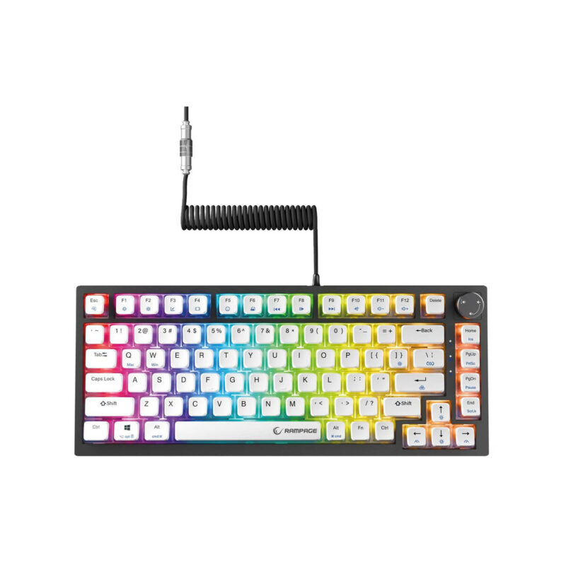 Klawiatura przewodowa Rampage Zenith Pro 8000Hz, Hall Effect, RGB, Gateron KS-20, czarna