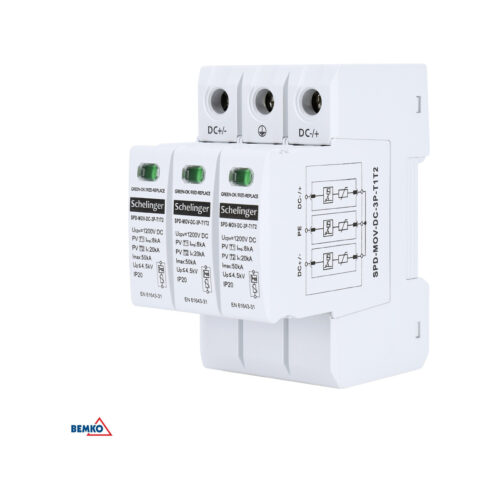 Ogranicznik przepięć 3P DC 1000V KLASY T2 z iskiernikiem gazowym SCHELINGER