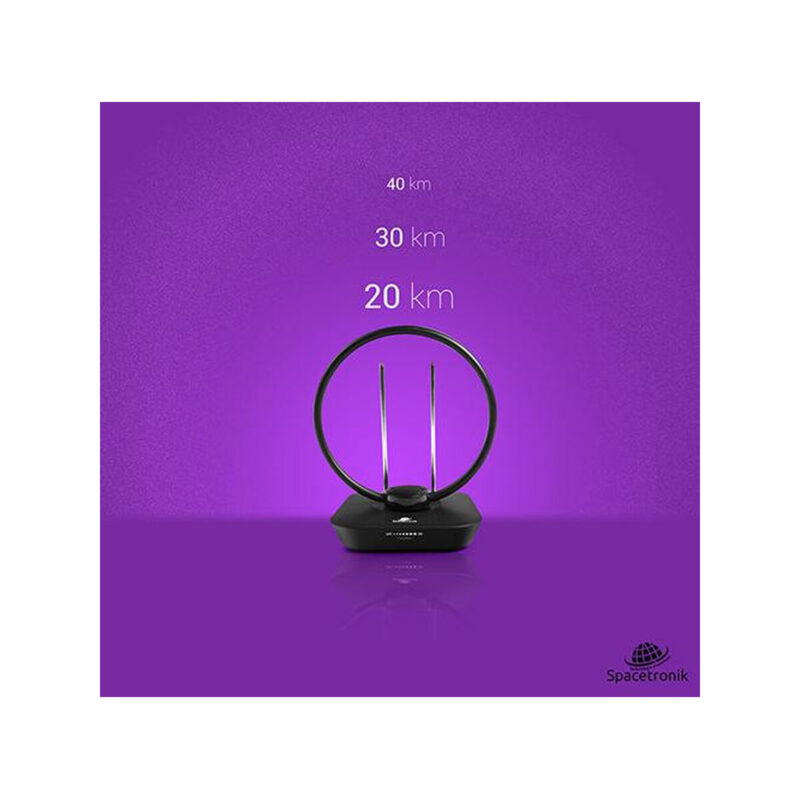 Antena pokojowa DVB-T2 Spacetronik Locus TV zasilacz 45dB