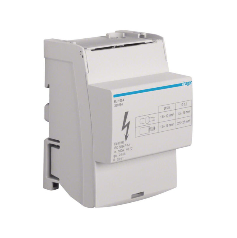 Blok rozdzielczy 4-biegunowy In=100 A Hager KJ100A