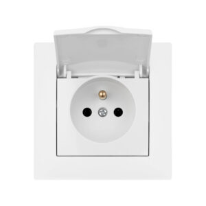 Gniazdo pojedyncze z klapką i uziemieniem VCX WESA LC 52 Biały
