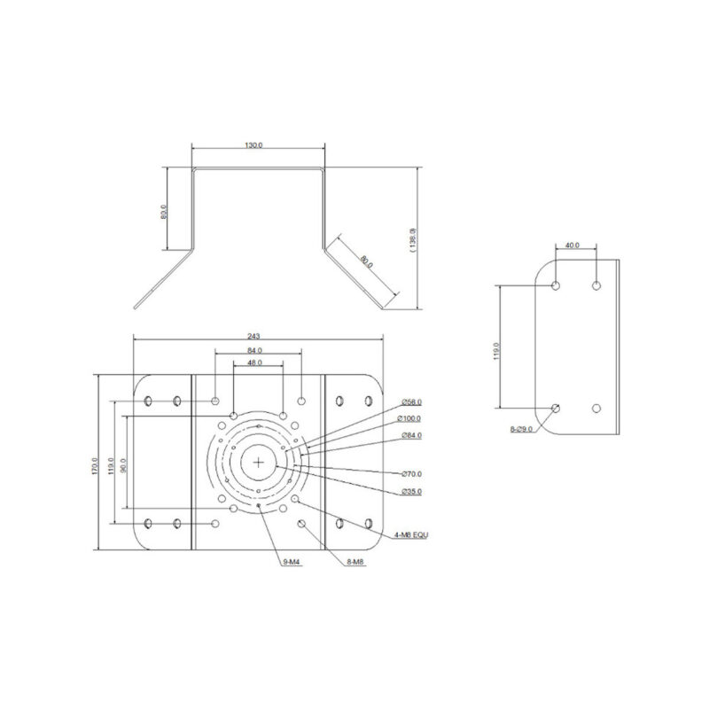 Uchwyt adapter narożny MT-P151