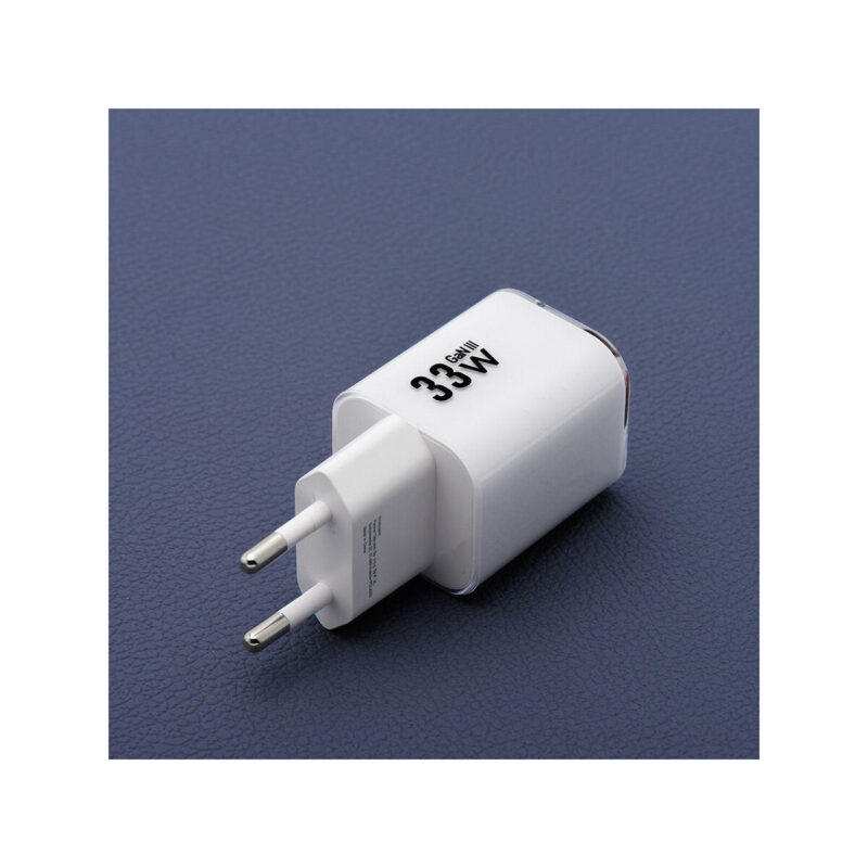 75d7856f5438a49cfde226d0a970e3d5_original ŁADOWARKA SIECIOWA Forcell F-Energy GaN III VT-41 33 W 1x USB-C 1x USB-A PD 3.0 QC 4.0 BIAŁA