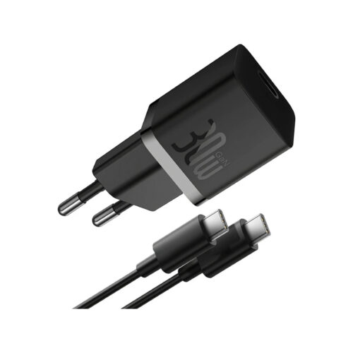 Ładowarka sieciowa Baseus GaN 5 Fast Charger Mini P10110902113-00 30 W USB-C PD 3.0 QC 3.0 + kabel