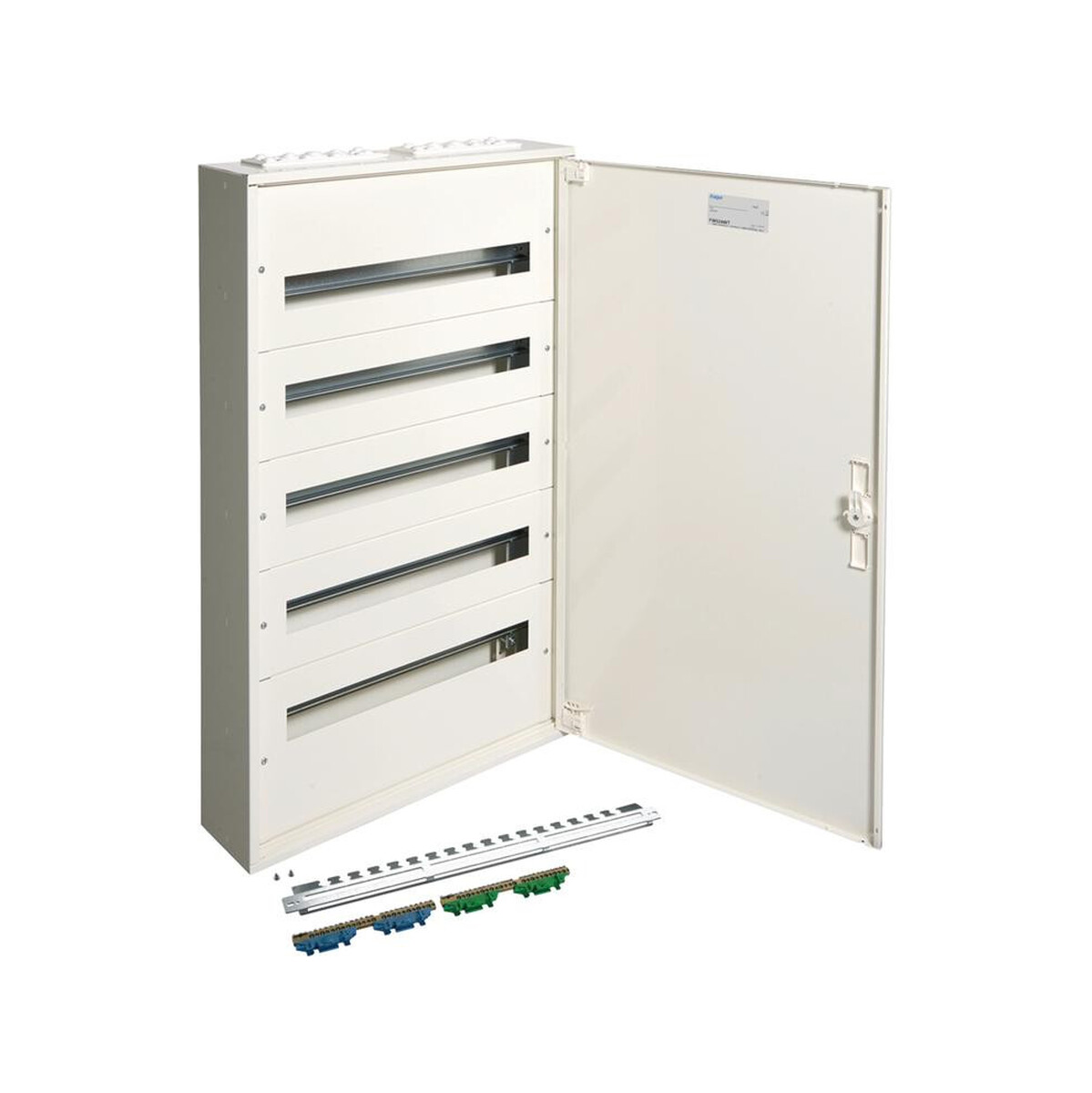 ROZDZIELNICA KOMPLETNA 5X24MOD.+ZACISKI PE/N, IP30/I KL.N/T HAGER FW524WT
