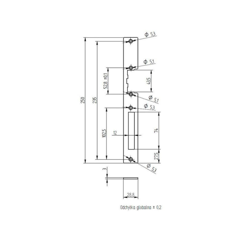 SZYLD ELEKTRA DO KASET CYNKOWANY