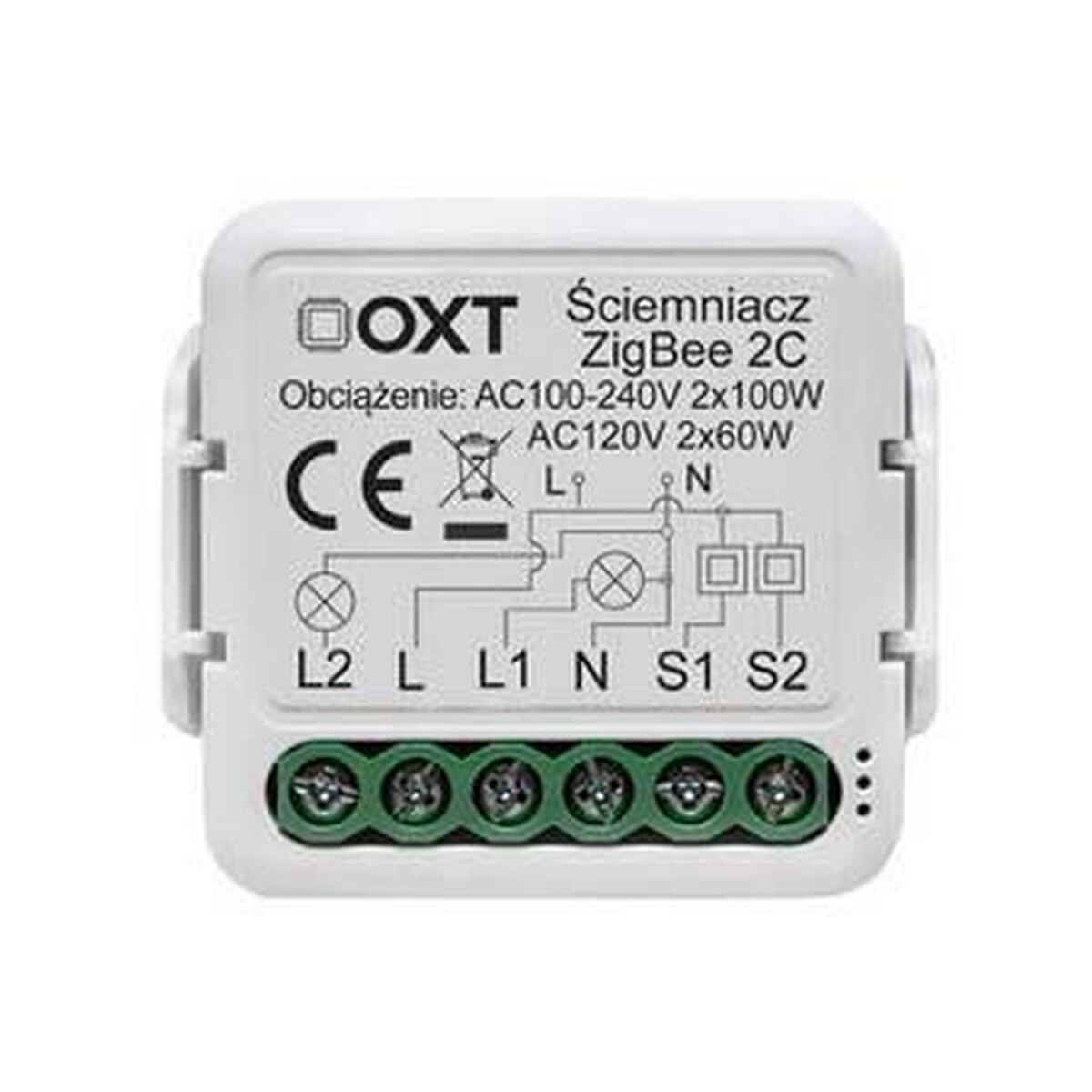 Moduł OXT mini ściemniacz 2 obwody ZigBee TUYA T266