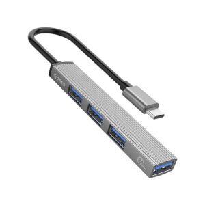 Orico Hub USB-C, USB-A 5Gbps, 3*USB-A 2.0, aluminiowy