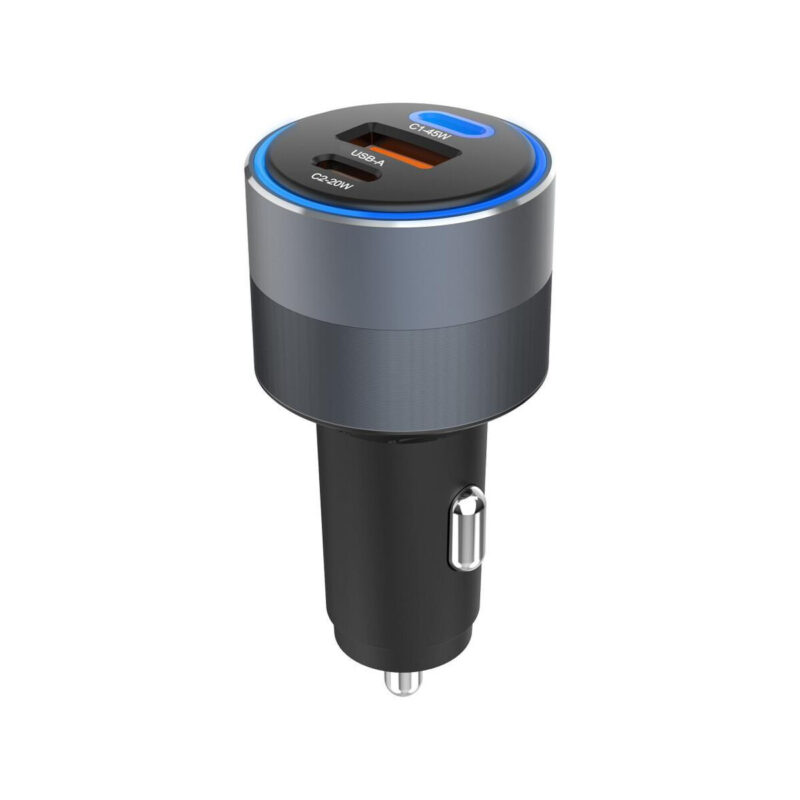 ŁADOWARKA SAMOCHODOWA Forcell F-Energy 65 W 2x USB-C 1x USB-A PD 3.0 QC 4.0 SZARA