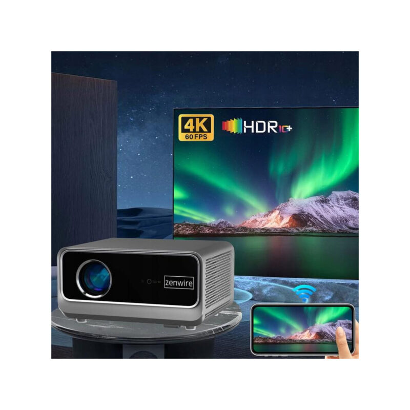 Rzutnik Android Google TV FULL HD 4K 39000lm WiFi Przenośny SMART Zenwire G60