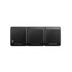 HERMES CZARNY GNIAZDO NT 3X Z/U Z KLAPKĄ IP44 3X2P+Z ZACISKI ŚRUBOWE 16A 250V 0323-09