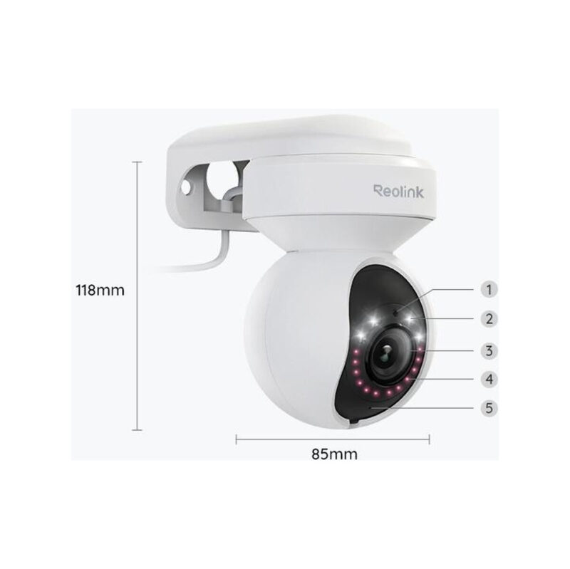 Kamera IP Reolink E Series E540 PTZ 5MP Wi-Fi LED biała