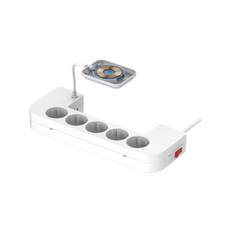 LISTWA ANTYPRZEPIĘCIOWA Z ZABEZPIECZENIEM Energizer 5x SCHUKO 2x USB-A 1x USB-C 2500W 10A KABEL 2M