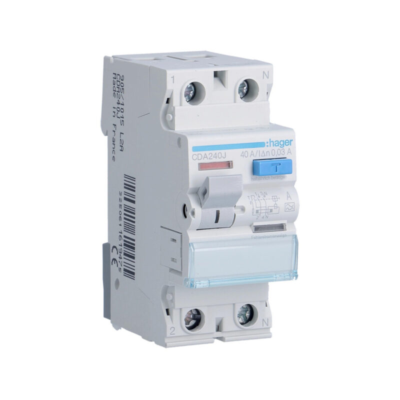 HAGER RCCB Wyłącznik różnicowoprądowy 1P+N 40A 30mA 6kA A CDA240J
