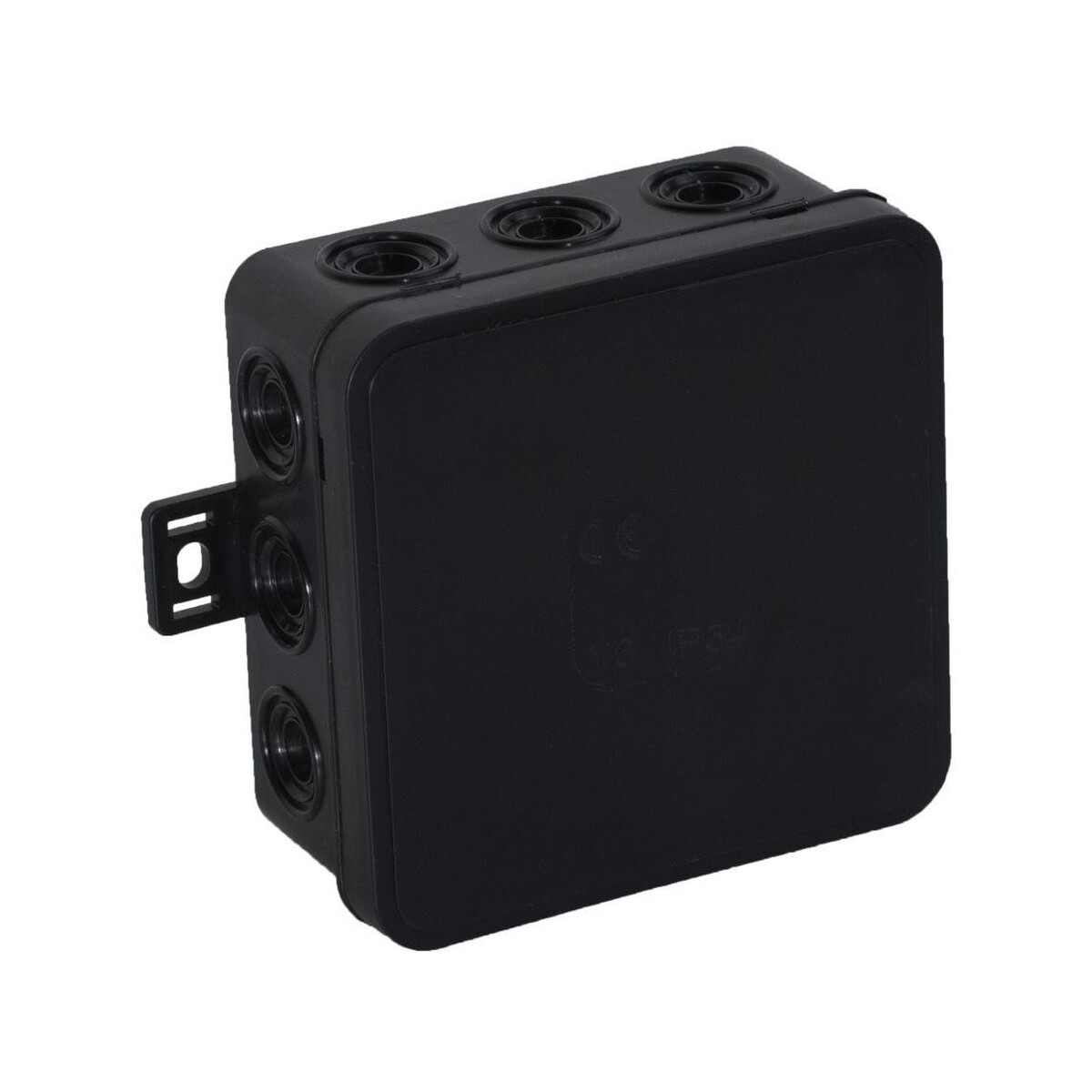 Puszka natynkowa pusta 12 wlotów VIPLAST V6 klik CZARNA IP54 85x85x41mm 036-05