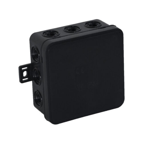 Puszka natynkowa pusta 12 wlotów VIPLAST V7 klik CZARNA IP54 100x100x41mm 037-05