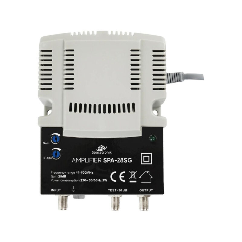 Regulowany wzmacniacz sygnału TV naziemnej i kablowej Spacetronik SPA-28SG LTE II