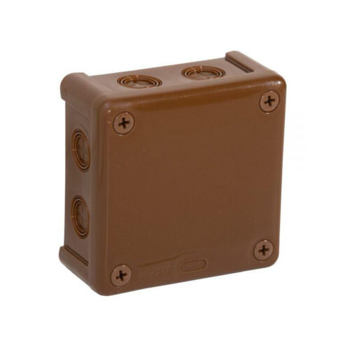 Puszka natynkowa pusta 8 wlotów VIPLAST VP-42 BRĄZOWA IP55 98x98x42mm 042-02