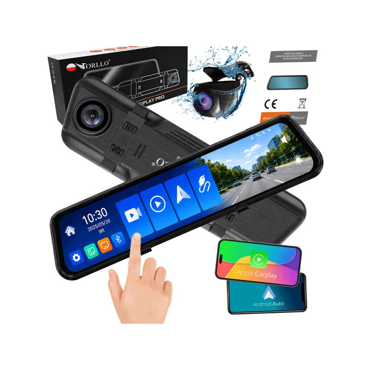 Kamera Samochodowa Przód Tył ORLLO Autoplay PRO 4K GPS WiFi