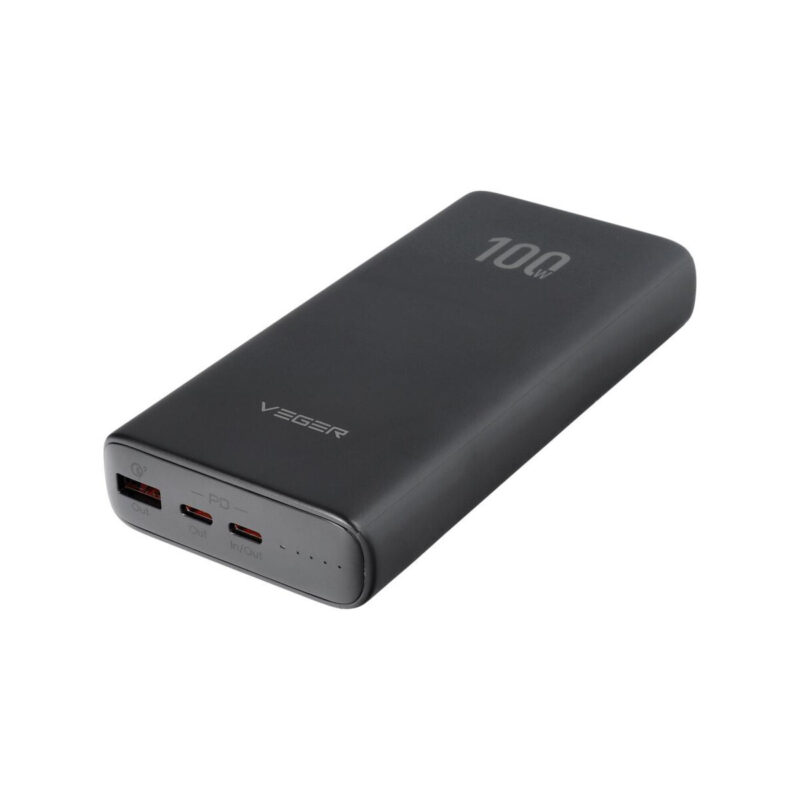 Powerbank Veger 20000 mAh 100 W PD QC 3.0 USB-A 2x USB-C czarny