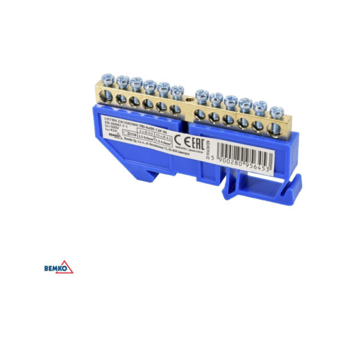 Listwa zaciskowa na sztynę 6x9 12-torowa zółta