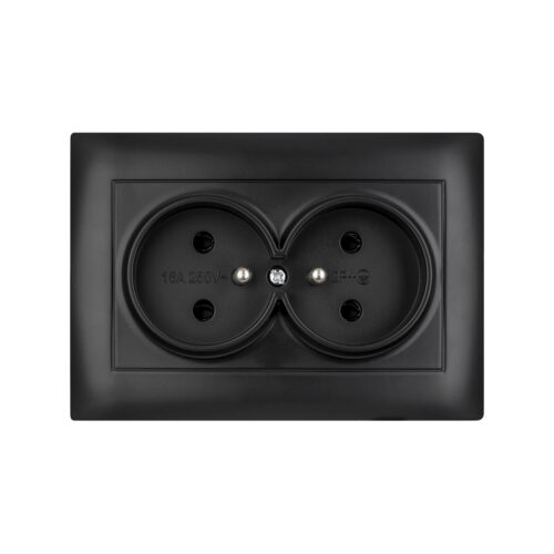 Gniazdo podwójne z uziemieniem VCX WESA LC 16 Czarny