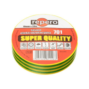 TAŚMA IZOLACYJNA REPERO 701 ŻÓŁTO-ZIELONA 19MMX20M