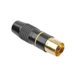 Gniazdo antenowe TV na kabel metalowe czarne