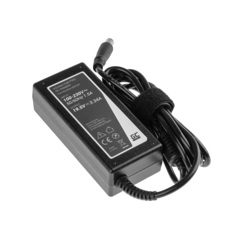 ZASILACZ ŁADOWARKA DO LAPTOPA DELL Green Cell PRO AD07AP 19,5V 3,34A 65W 7,4mm/5,0mm