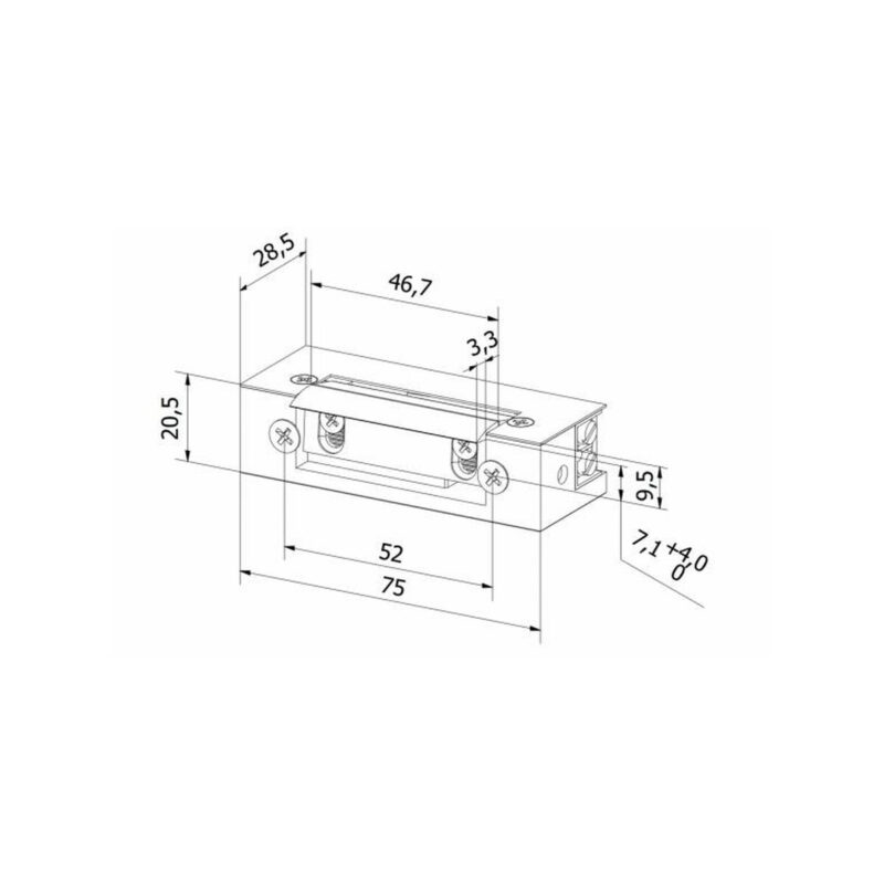 Elektrozaczep przeciwpożarowy HARTTE SHD12U 12V AC/DC standard
