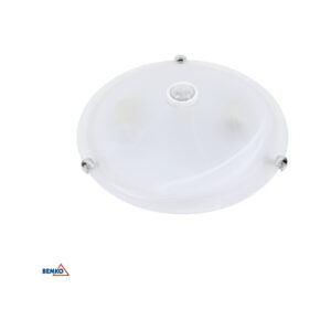 Plafoniera TAZAN Z CZUJ. PODCZER. 2X40W E27 IP20 sztkło+STAL+PLASTIK