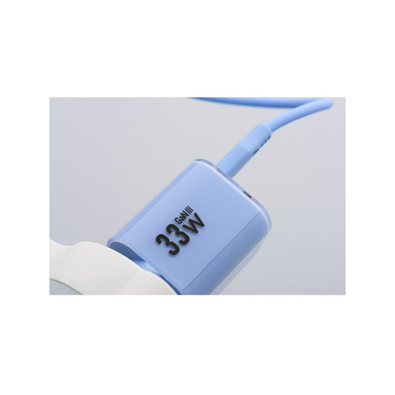7fef66b8521f1033d465caaaf730e3d5_original ŁADOWARKA SIECIOWA Forcell F-Energy GaN III VT-41 33 W 1x USB-C 1x USB-A PD 3.0 QC 4.0 NIEBIESKA