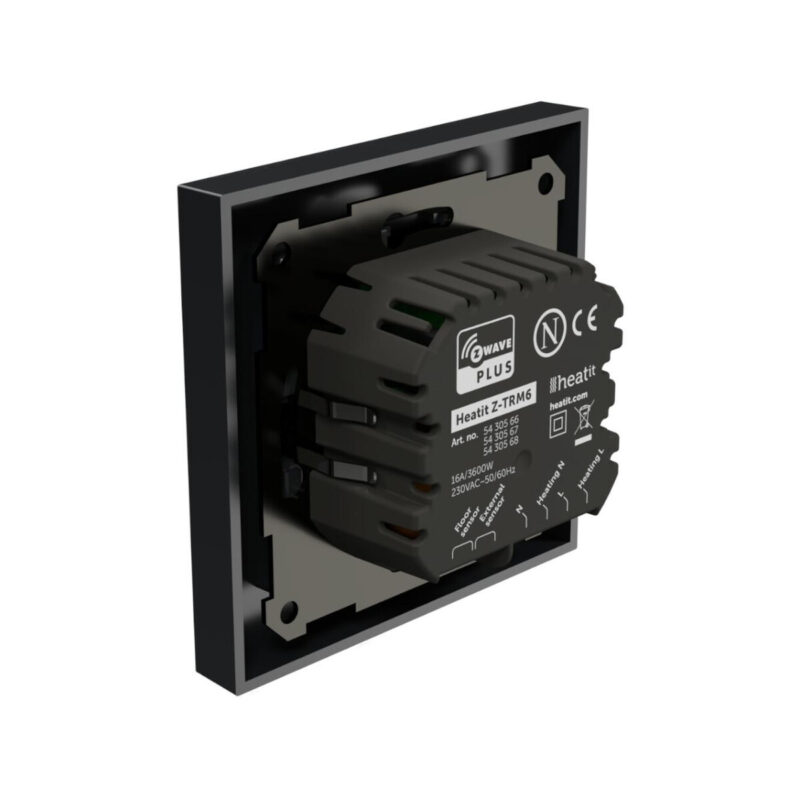 Termostat Heatit Z-TRM6 Black Matt Z-Wave Thermostat 3600W 16A 868,4 Mhz