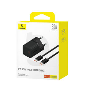 Ładowarka sieciowa Baseus GaN 5 Fast Charger Mini P10110902113-00 30 W USB-C PD 3.0 QC 3.0 + kabel