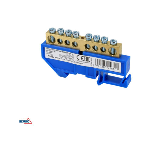 Listwa zaciskowa na sztynę 8x12 8-torowa zółta