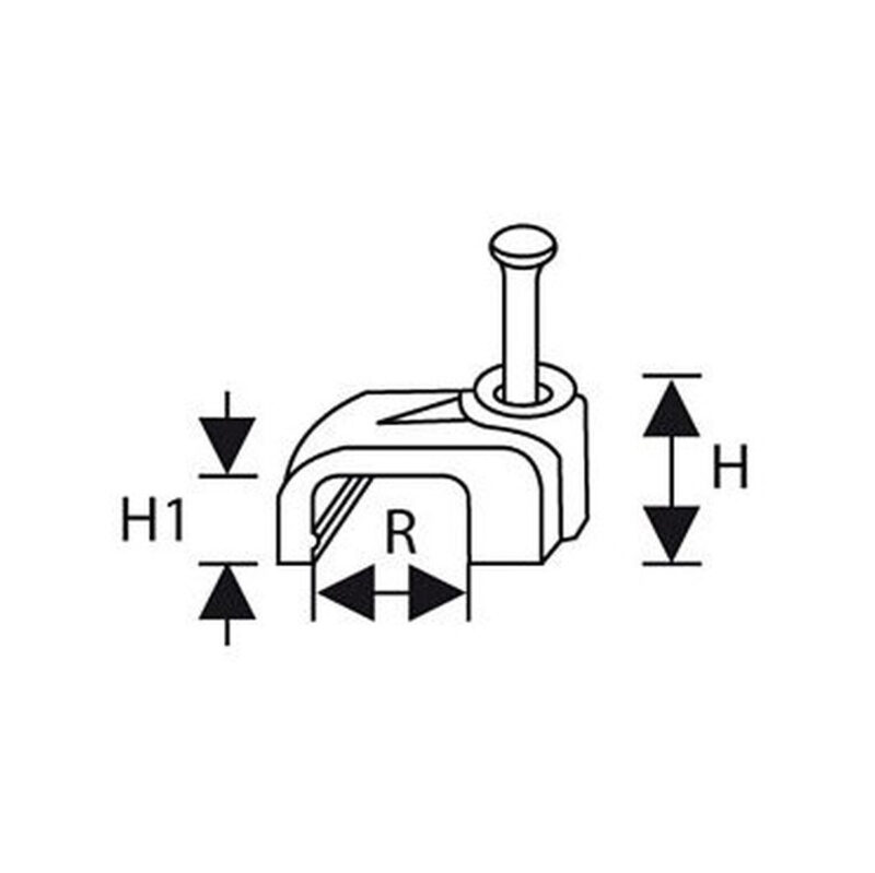 UCHWYT Z GWOŹDZIEM DO PRZEWODÓW PŁASKICH FLOP-P10/6 (100szt.)