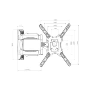 UCHWYT DO TV LED/LCD 23-52" 32KG AR-78 ART reg. pion/poziom 50cm