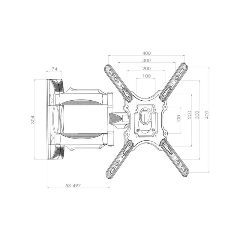UCHWYT DO TV LED/LCD 23-52" 32KG AR-78 ART reg. pion/poziom 50cm