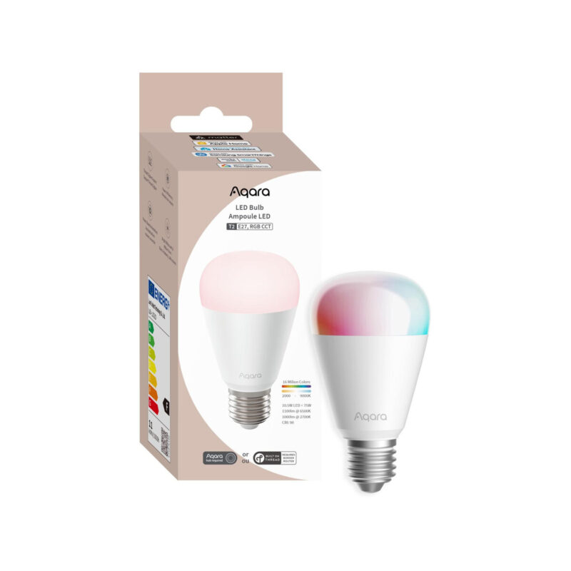 Aqara LED Bulb T2 RGB CCT E27 | Żarówka LED | Thread, Zigbee, Bluetooth, 950lm, 10.5W