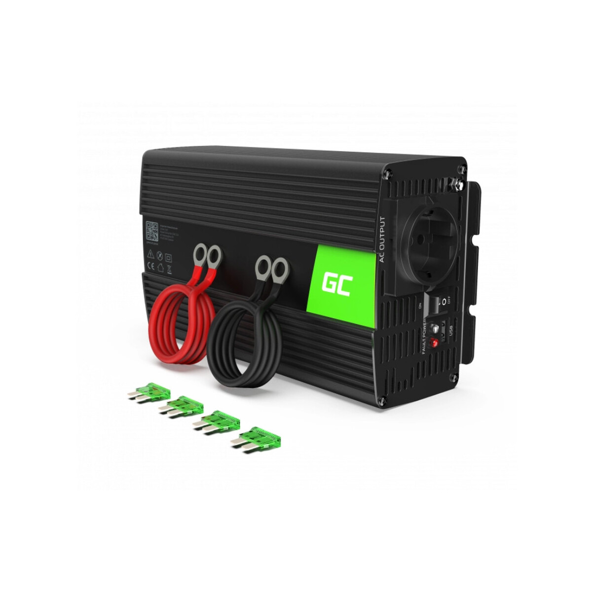 PRZETWORNICA NAPIĘCIA INWERTER Green Cell 12V / 230V 1000W/2000W CZYSTA SINUSOIDA INV09